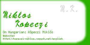 miklos kopeczi business card
