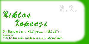 miklos kopeczi business card